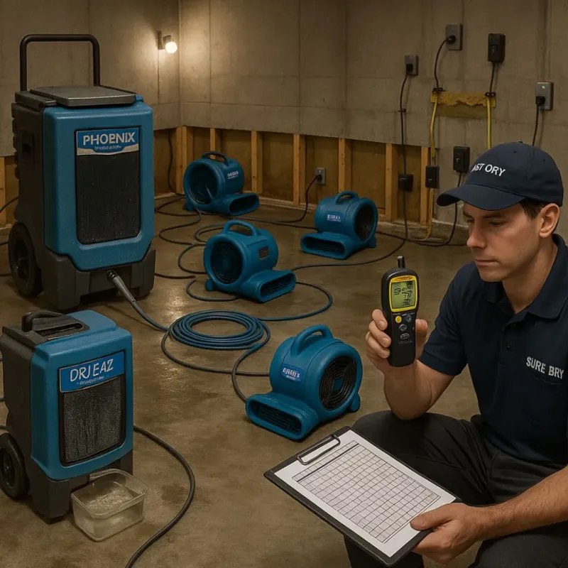Structural Drying and Dehumidification process in Livonia, LA